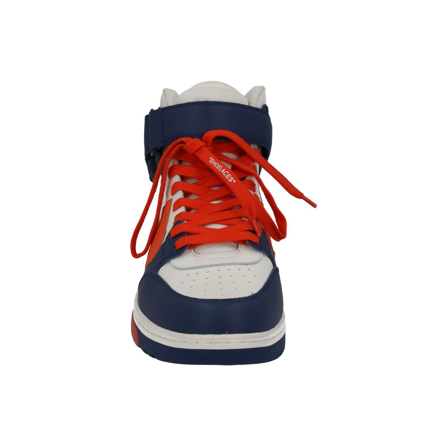OFF-WHITE Out Of Office Trainers Mid Top Navy Orange Leather UK9 NEW RRP595
