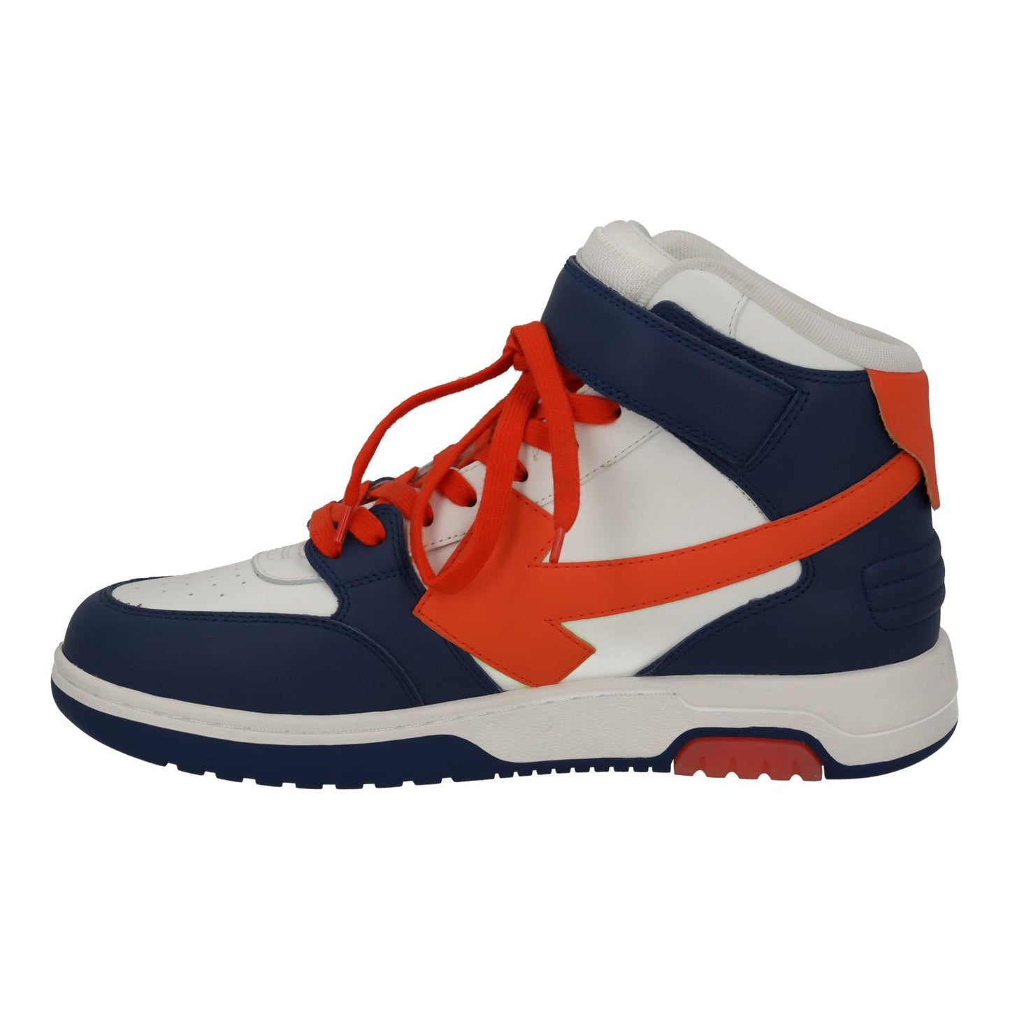 OFF-WHITE Out Of Office Trainers Mid Top Navy Orange Leather UK9 NEW RRP595