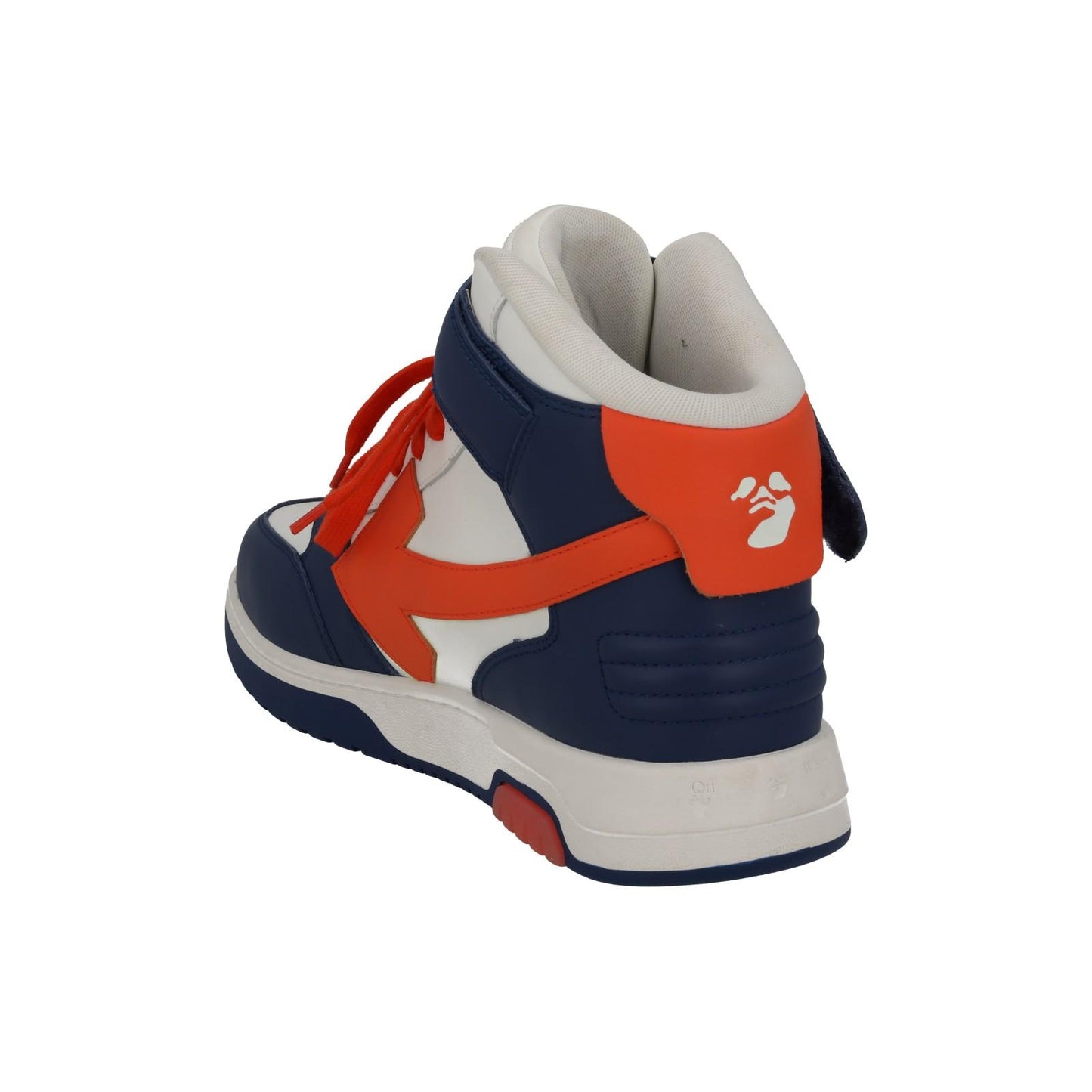 OFF-WHITE Out Of Office Trainers Mid Top Navy Orange Leather UK9 NEW RRP595