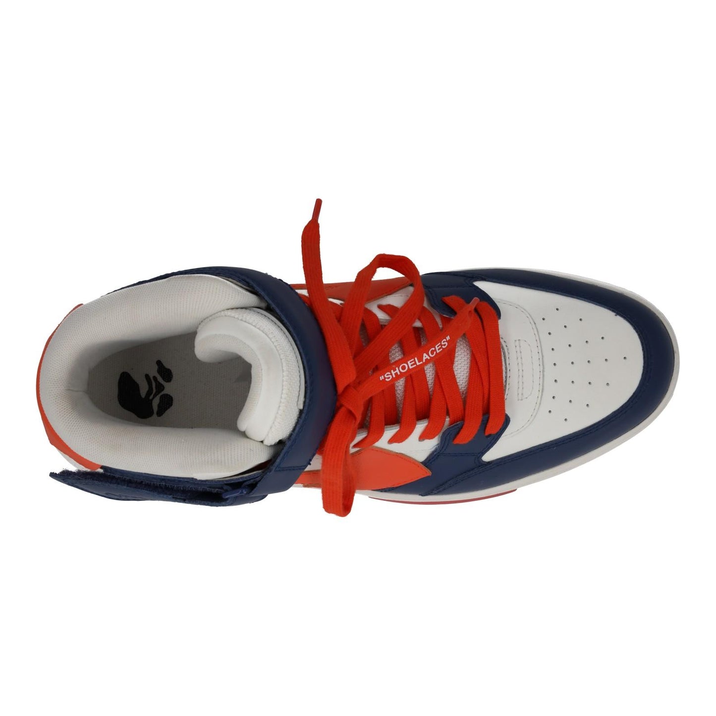 OFF-WHITE Out Of Office Trainers Mid Top Navy Orange Leather UK9 NEW RRP595
