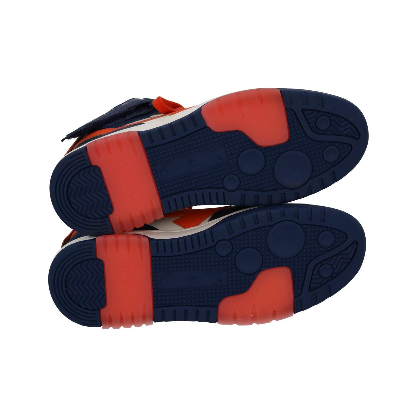 OFF-WHITE Out Of Office Trainers Mid Top Navy Orange Leather UK9 NEW RRP595