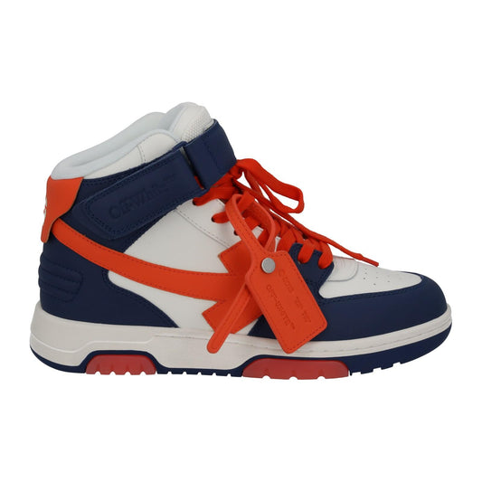 OFF-WHITE Out Of Office Trainers Mid Top Navy Orange Leather UK6 NEW RRP595
