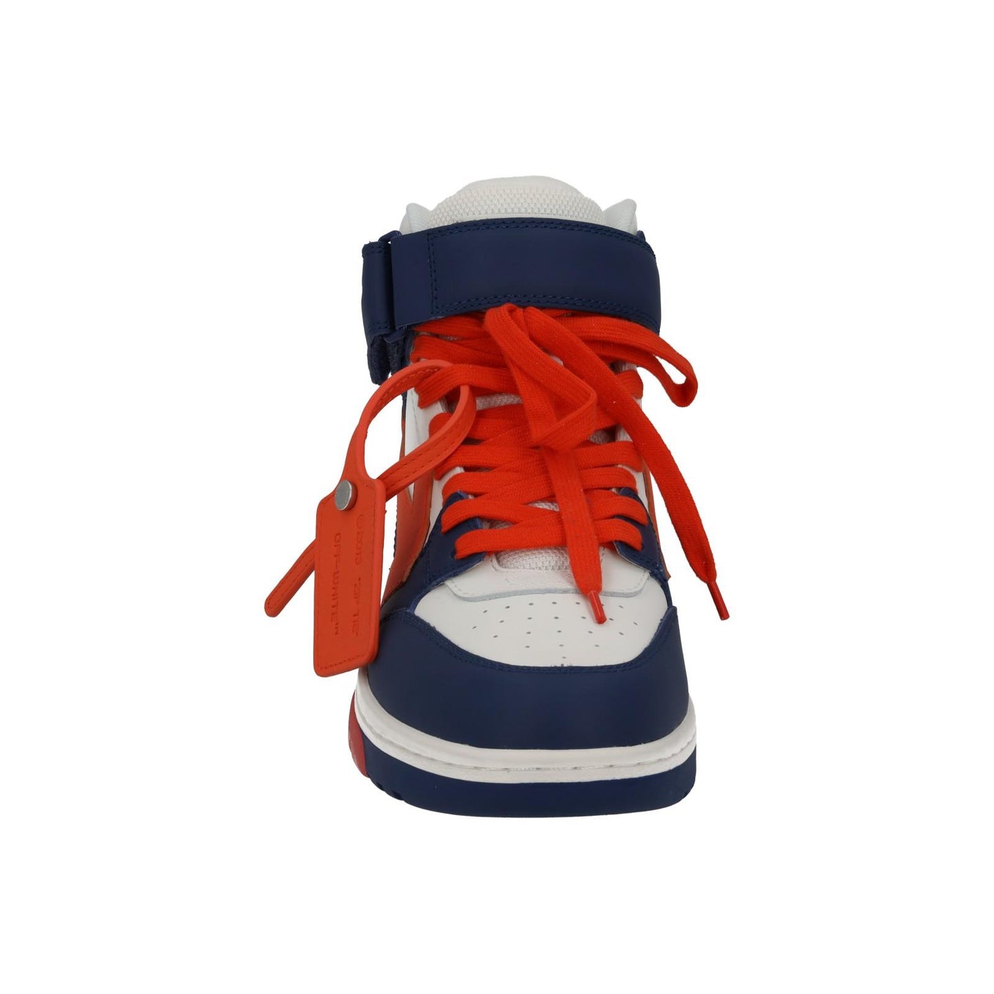 OFF-WHITE Out Of Office Trainers Mid Top Navy Orange Leather UK6 NEW RRP595