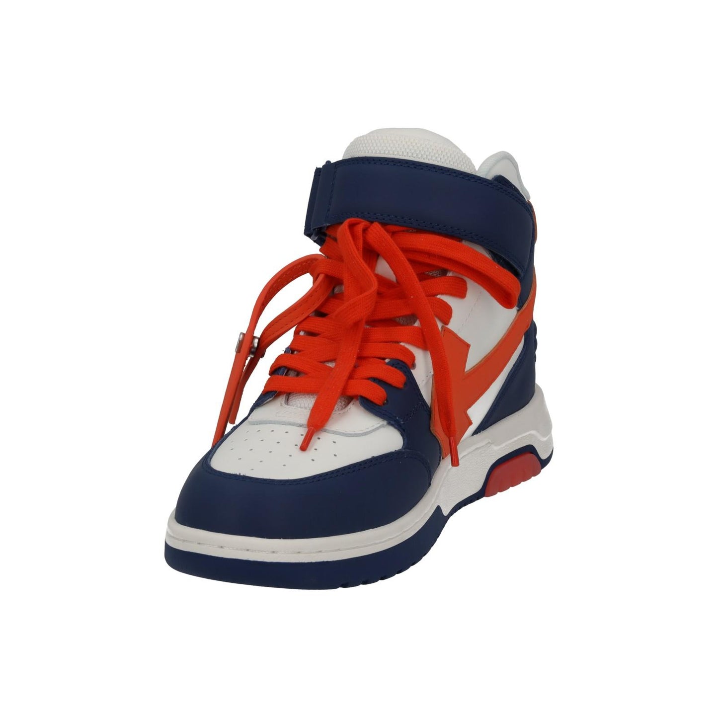OFF-WHITE Out Of Office Trainers Mid Top Navy Orange Leather UK6 NEW RRP595