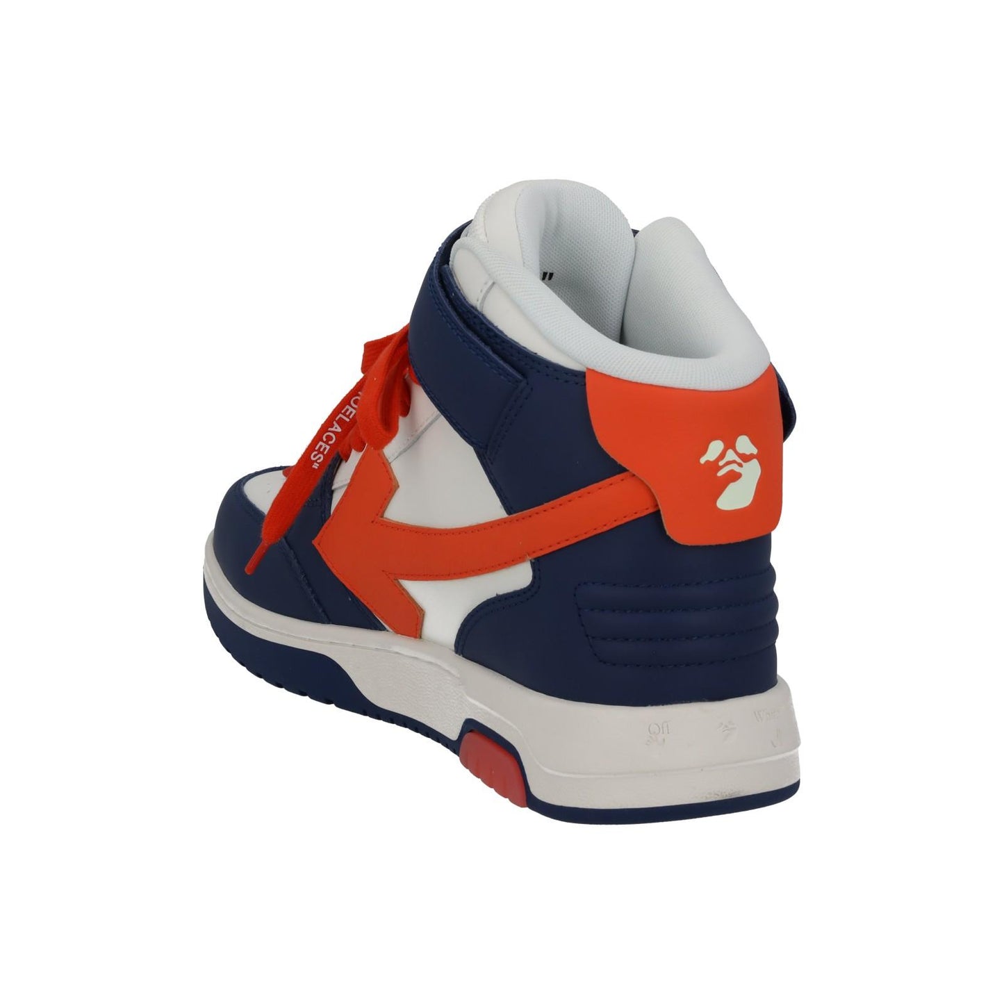OFF-WHITE Out Of Office Trainers Mid Top Navy Orange Leather UK6 NEW RRP595