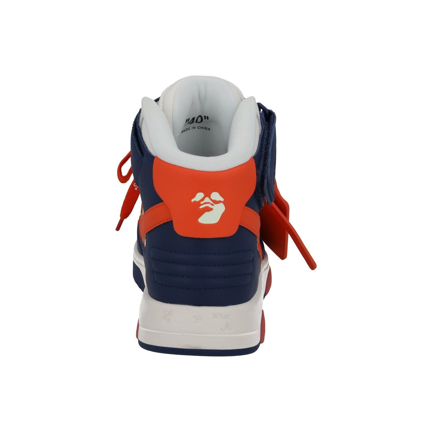 OFF-WHITE Out Of Office Trainers Mid Top Navy Orange Leather UK6 NEW RRP595