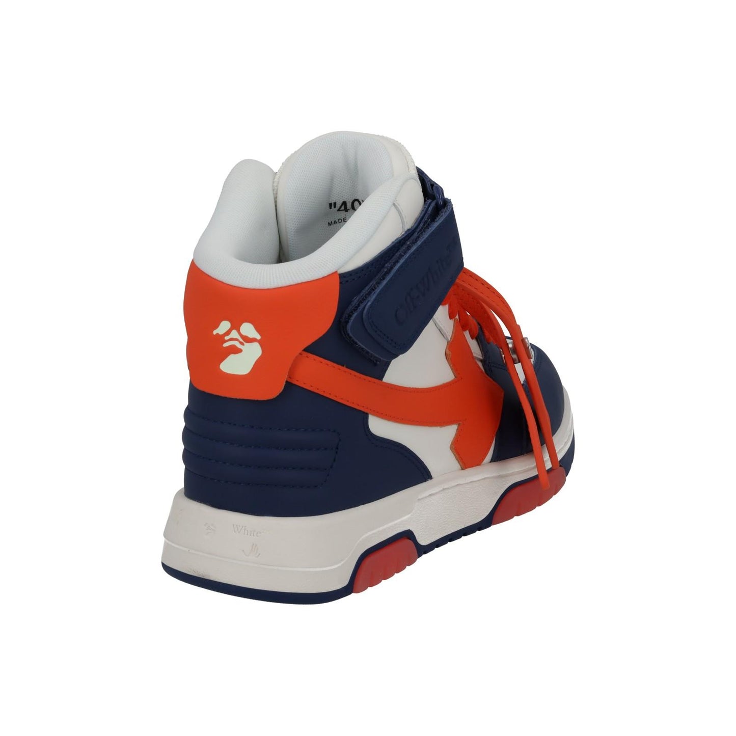 OFF-WHITE Out Of Office Trainers Mid Top Navy Orange Leather UK6 NEW RRP595