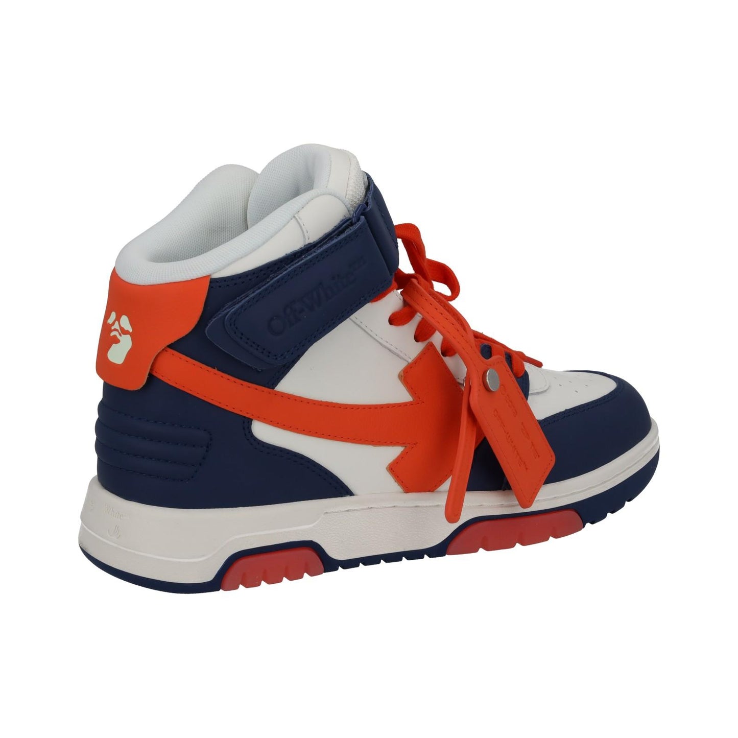 OFF-WHITE Out Of Office Trainers Mid Top Navy Orange Leather UK6 NEW RRP595