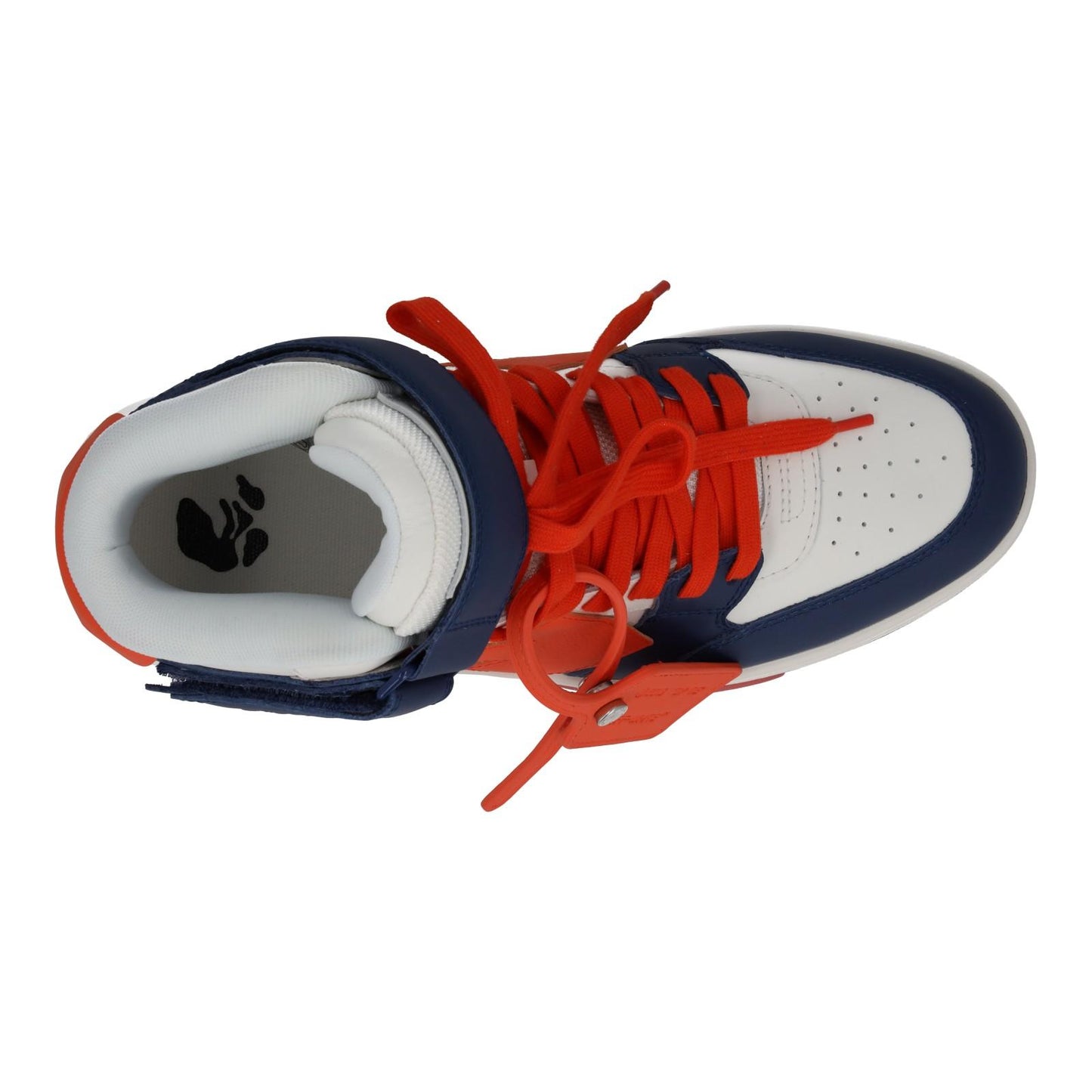 OFF-WHITE Out Of Office Trainers Mid Top Navy Orange Leather UK6 NEW RRP595