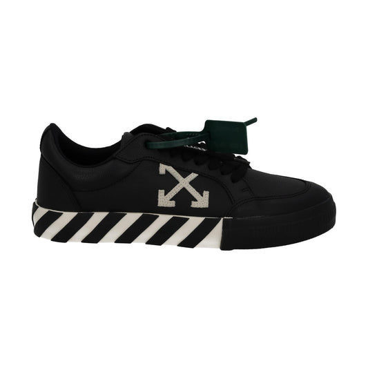OFF-WHITE Trainers Low Vulcanized Leather Lace Up Black White UK8 NEW RRP365