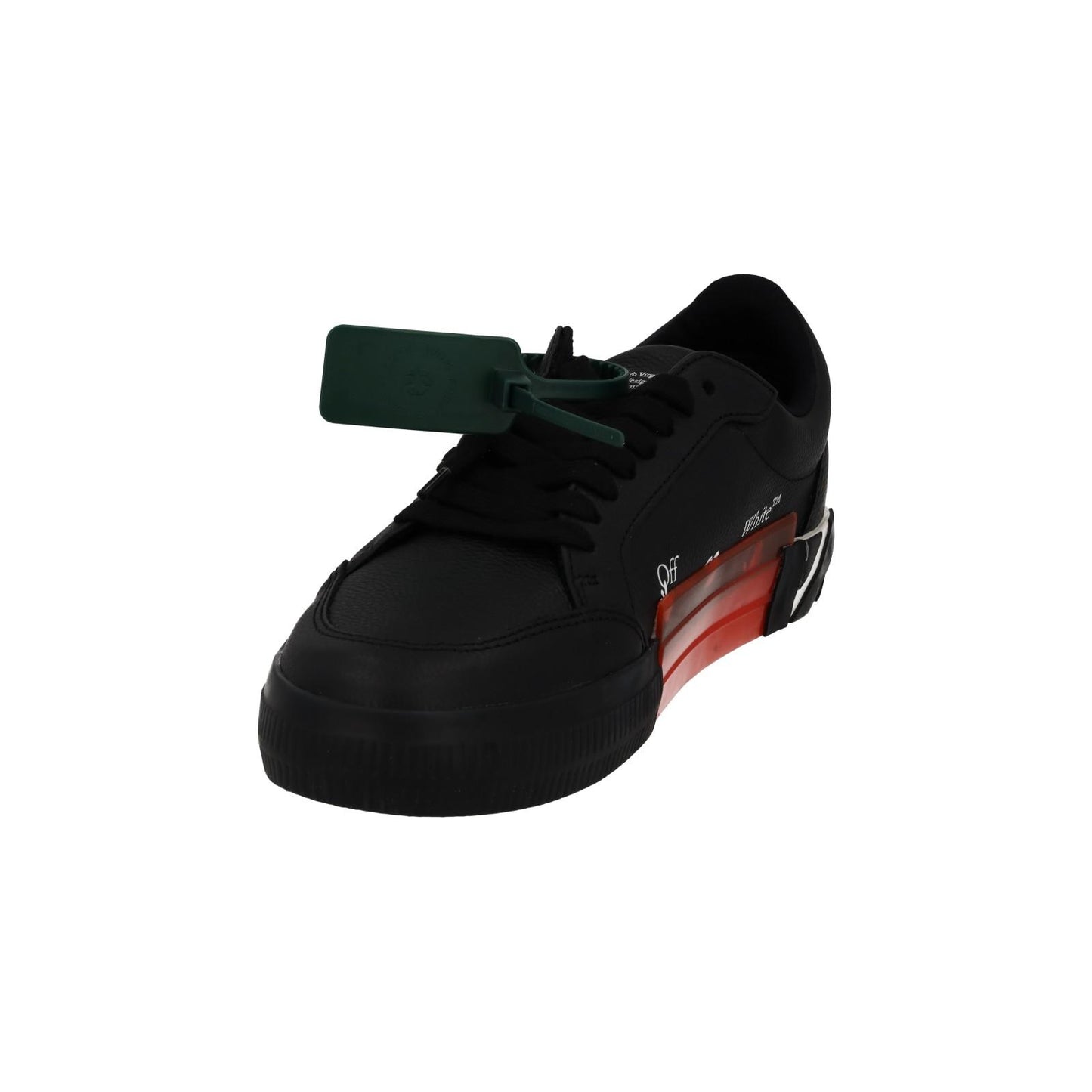 OFF-WHITE Trainers Low Vulcanized Leather Lace Up Black White UK8 NEW RRP365