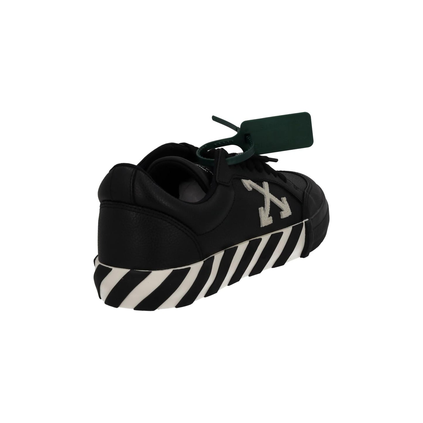OFF-WHITE Trainers Low Vulcanized Leather Lace Up Black White UK8 NEW RRP365