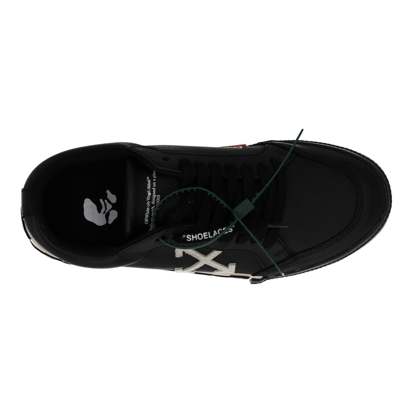 OFF-WHITE Trainers Low Vulcanized Leather Lace Up Black White UK8 NEW RRP365