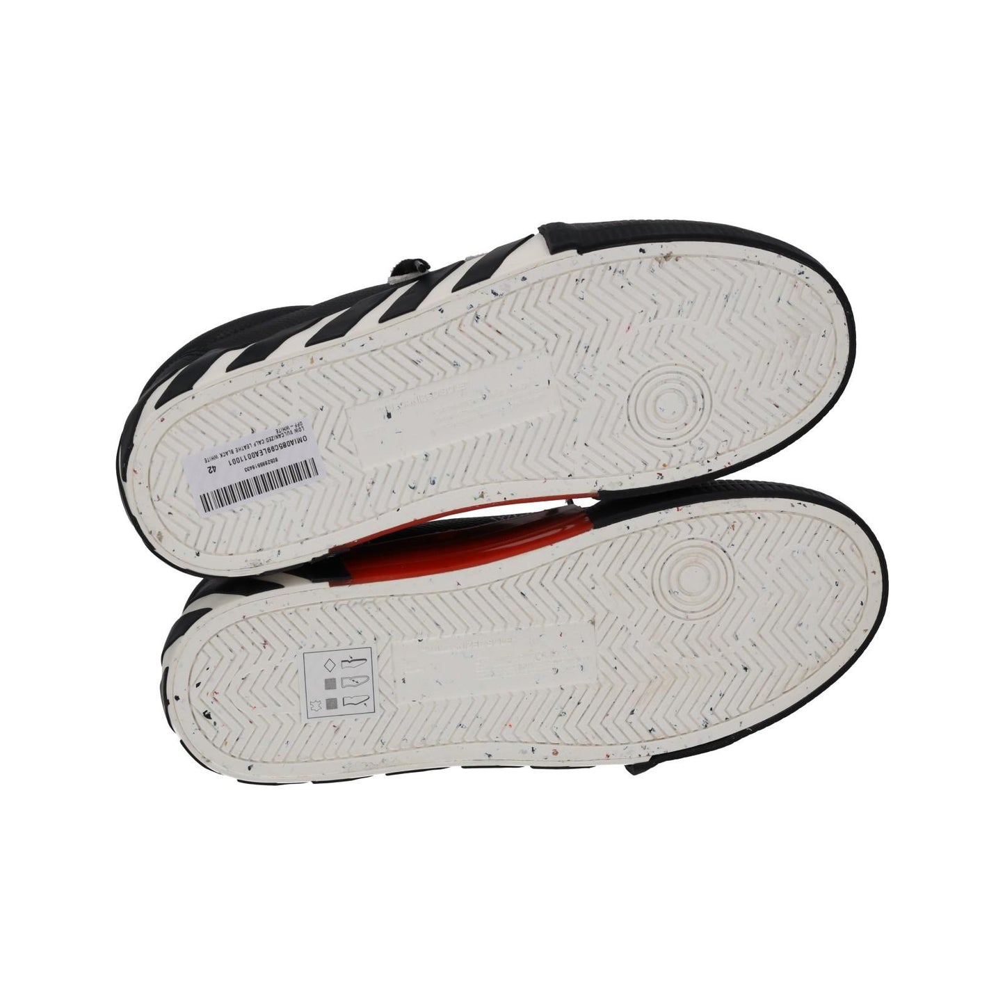OFF-WHITE Trainers Low Vulcanized Leather Lace Up Black White UK8 NEW RRP365