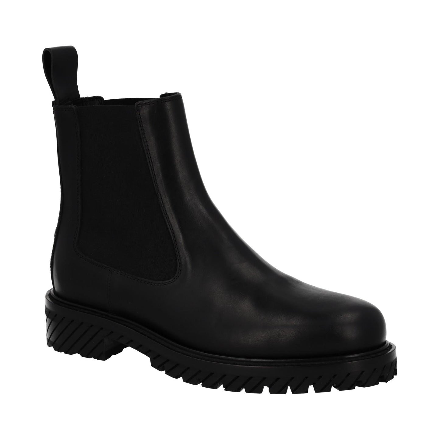 OFF-WHITE Combat Chelsea Boot Black Leather Pull On EU42 UK8 NEW RRP985