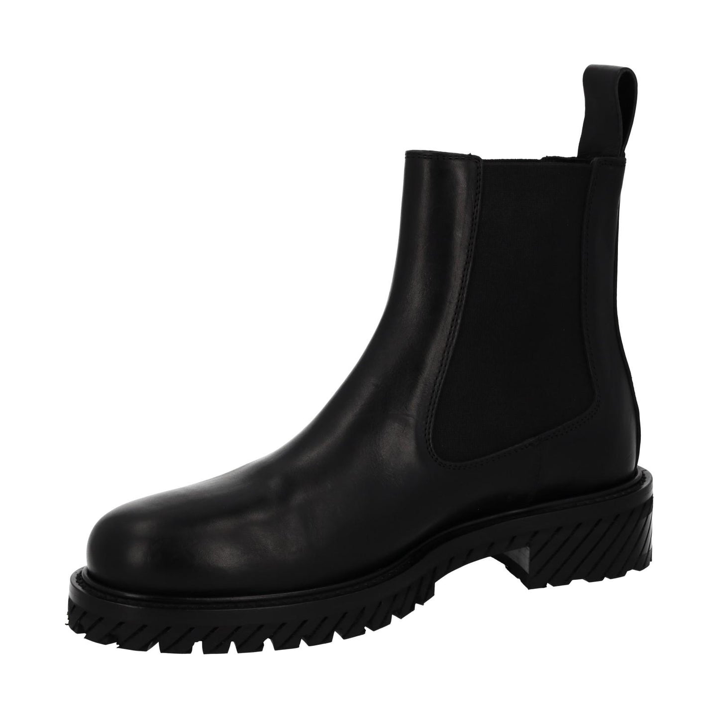 OFF-WHITE Combat Chelsea Boot Black Leather Pull On EU42 UK8 NEW RRP985