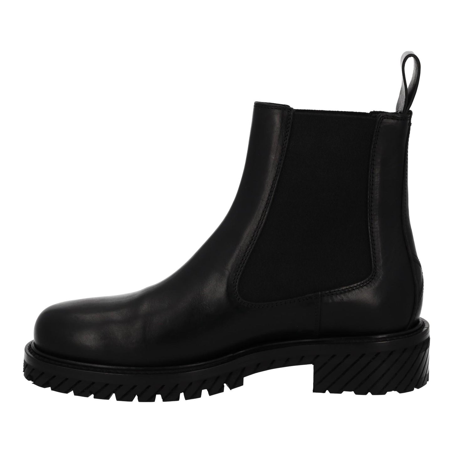 OFF-WHITE Combat Chelsea Boot Black Leather Pull On EU42 UK8 NEW RRP985