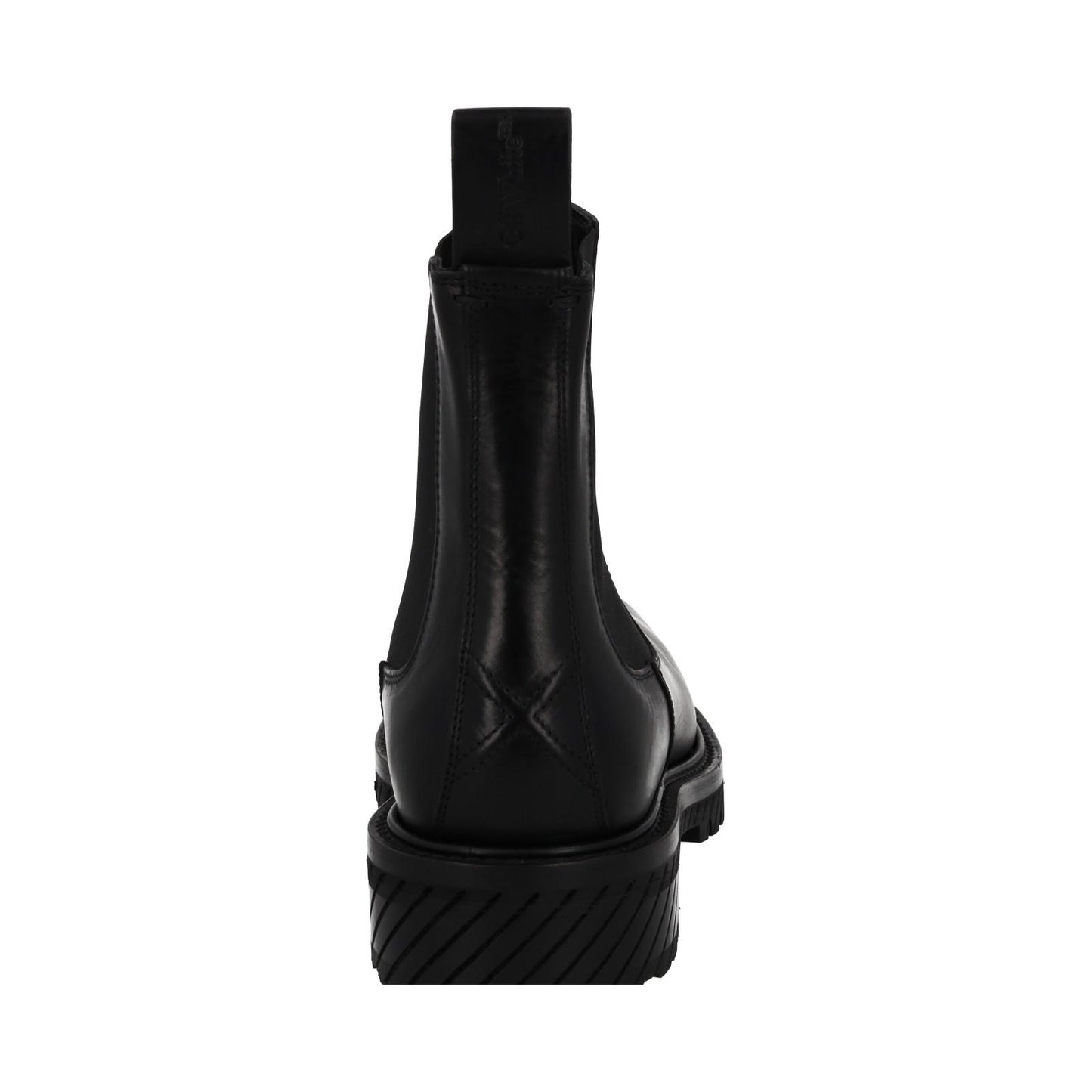 OFF-WHITE Combat Chelsea Boot Black Leather Pull On EU42 UK8 NEW RRP985