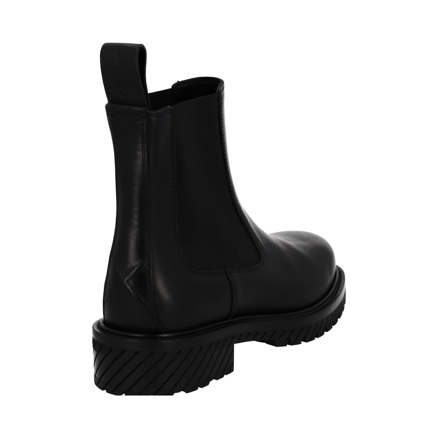 OFF-WHITE Combat Chelsea Boot Black Leather Pull On EU42 UK8 NEW RRP985