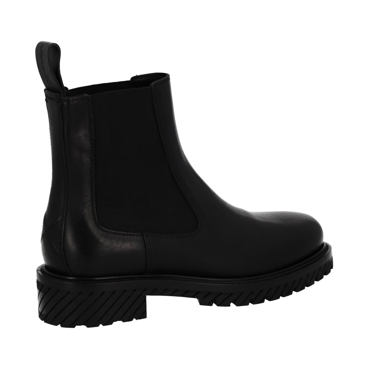 OFF-WHITE Combat Chelsea Boot Black Leather Pull On EU42 UK8 NEW RRP985