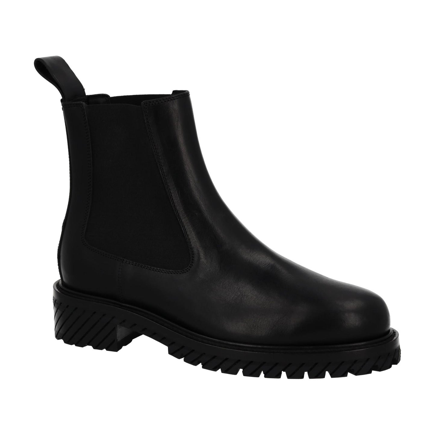 OFF-WHITE Combat Chelsea Boot Black Leather Pull On EU43 UK9 NEW RRP985