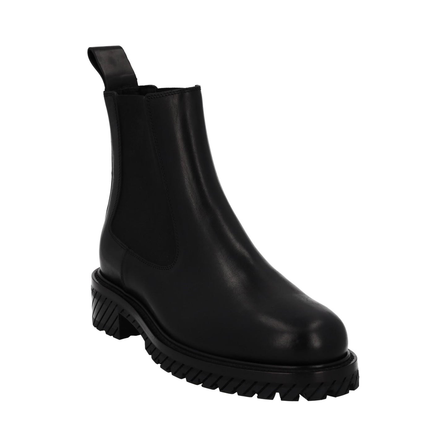 OFF-WHITE Combat Chelsea Boot Black Leather Pull On EU43 UK9 NEW RRP985