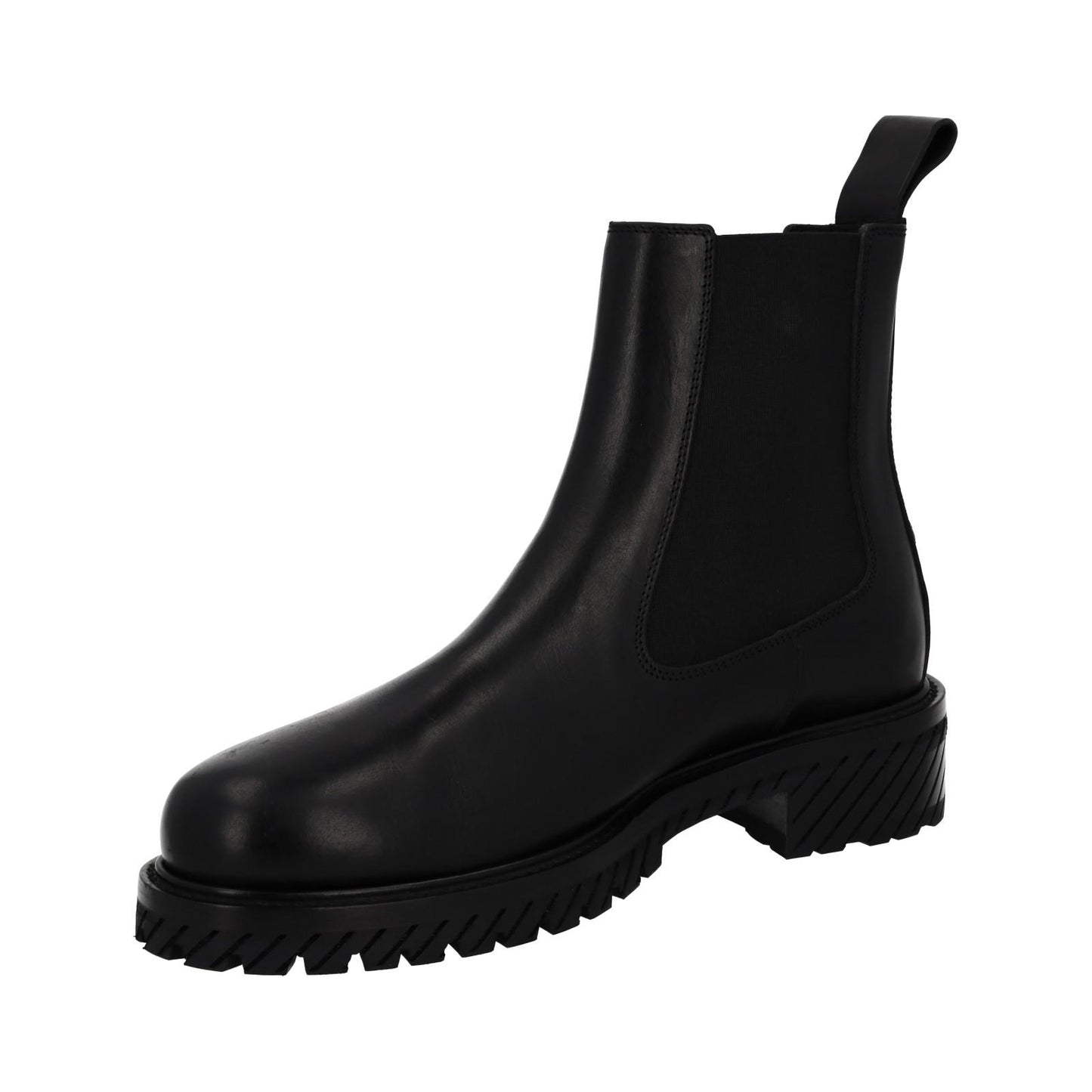 OFF-WHITE Combat Chelsea Boot Black Leather Pull On EU43 UK9 NEW RRP985