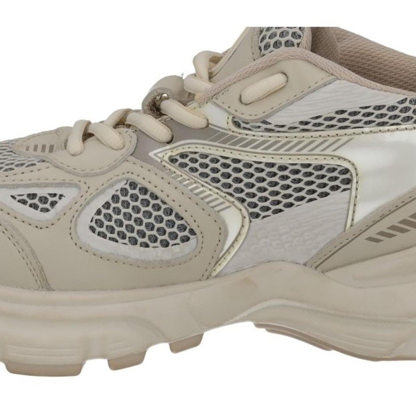 AXEL ARIGATO Marathon Runner Trainers Beige Fabric Leather EU37 UK4 NEW RP300