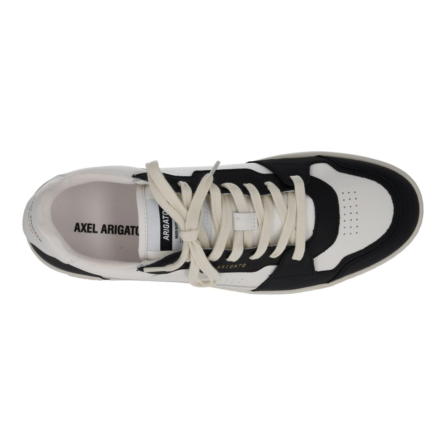 AXEL ARIGATO Men's White & Black Leather Dice Lo Trainers Size UK10 RRP215 NEW