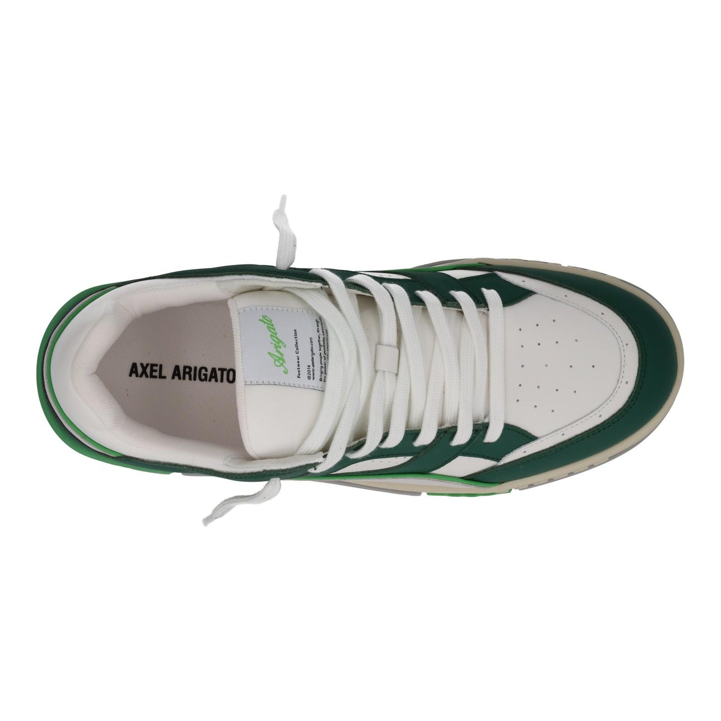 AXEL ARIGATO Men's Green & White Leather Area Low Trainers Size UK10 RRP265 NEW