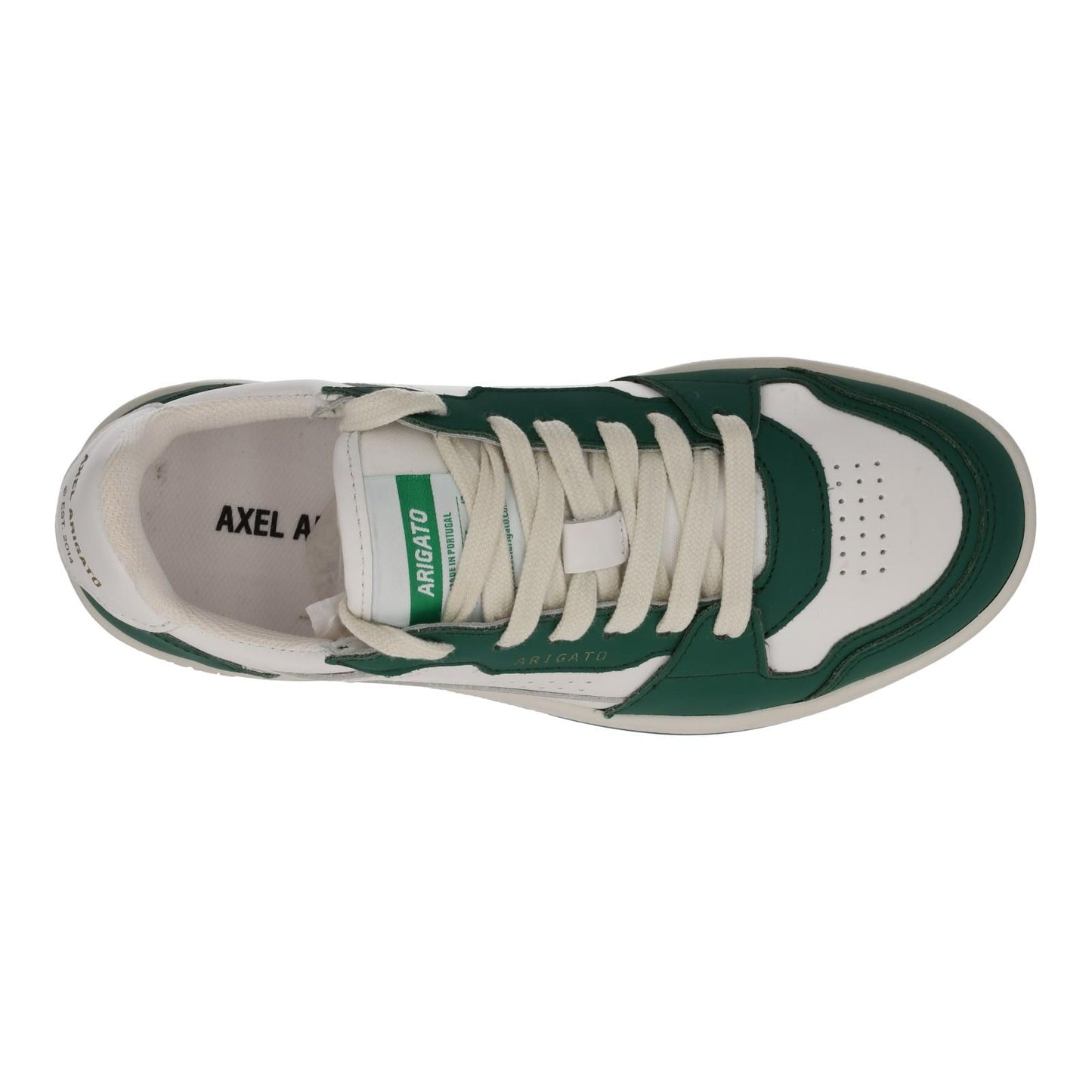 AXEL ARIGATO Ladies White & Green Leather Dice Lo Trainers EU35 UK2.5 RRP215 NEW