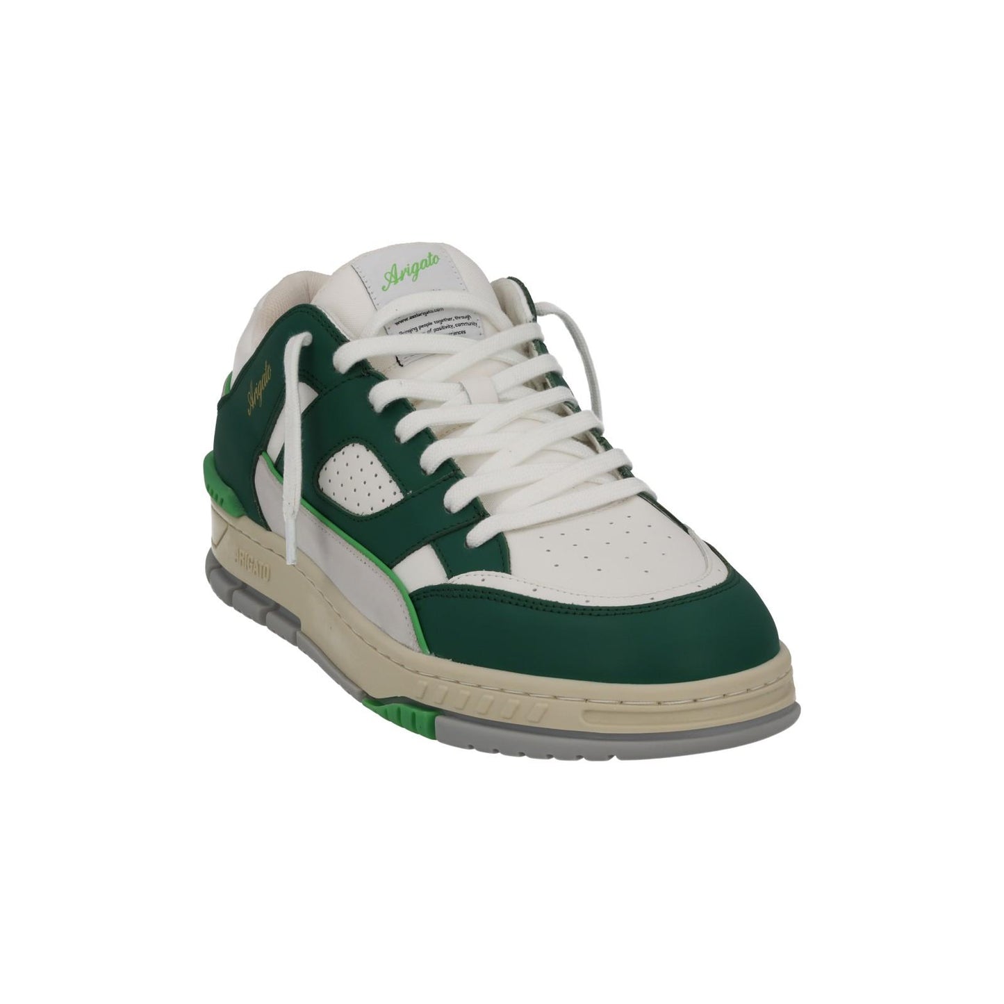 AXEL ARIGATO Men's Green & White Leather Area Low Trainers Size UK11 RRP265 NEW