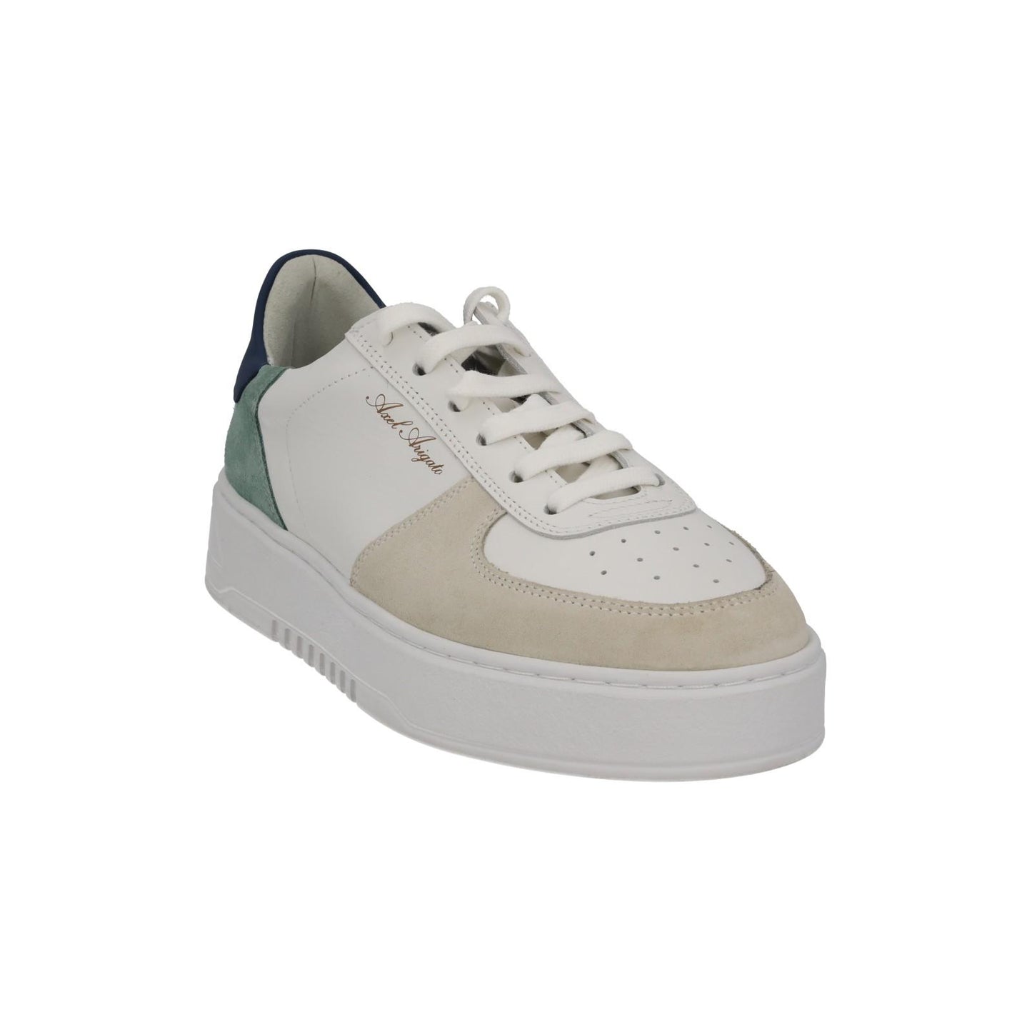AXEL ARIGATO Men's White Suede Panelled Low Top Orbit Trainers UK8 RRP230 NEW