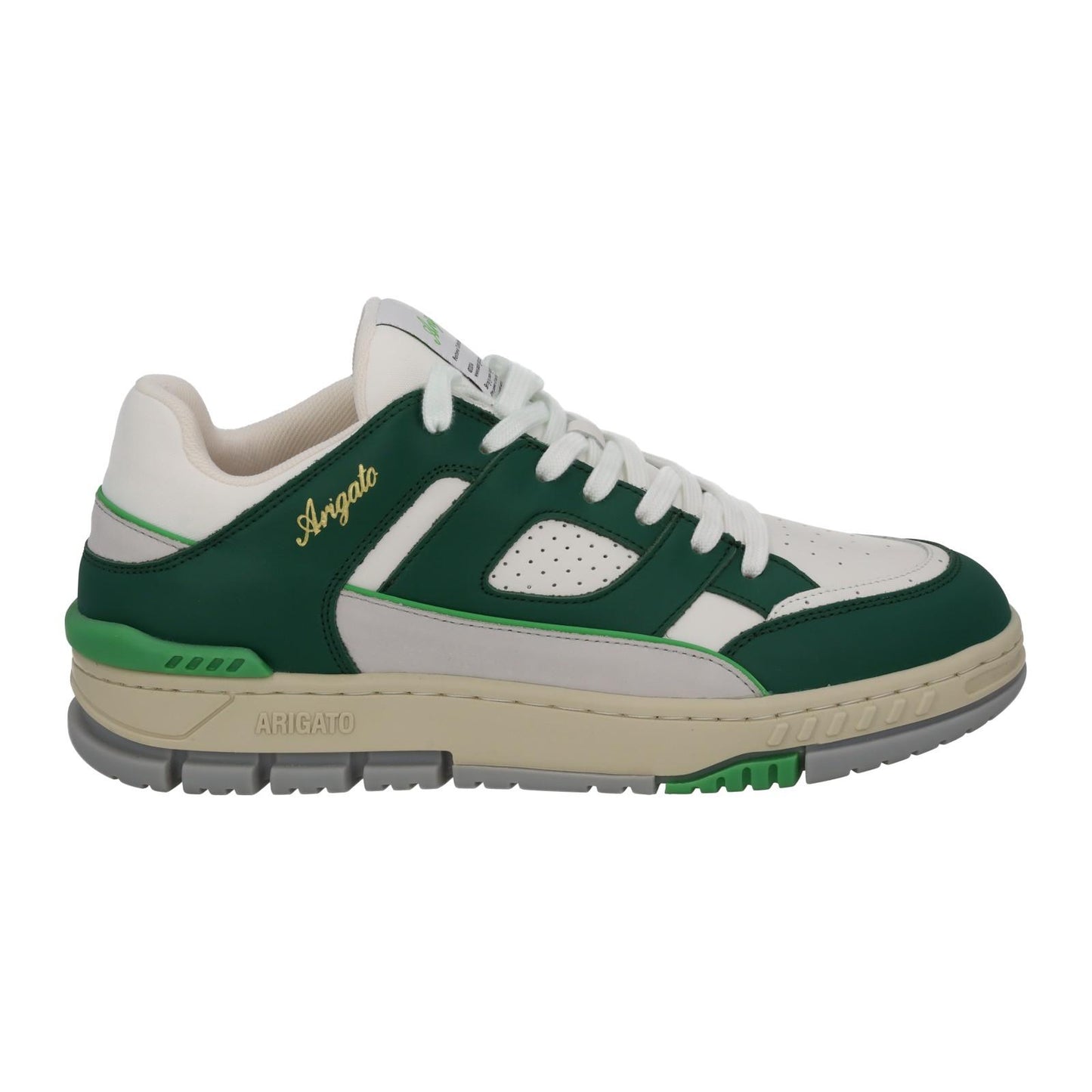 AXEL ARIGATO Men's Green & White Combo Area Low Trainers Size UK8 RRP265 NEW