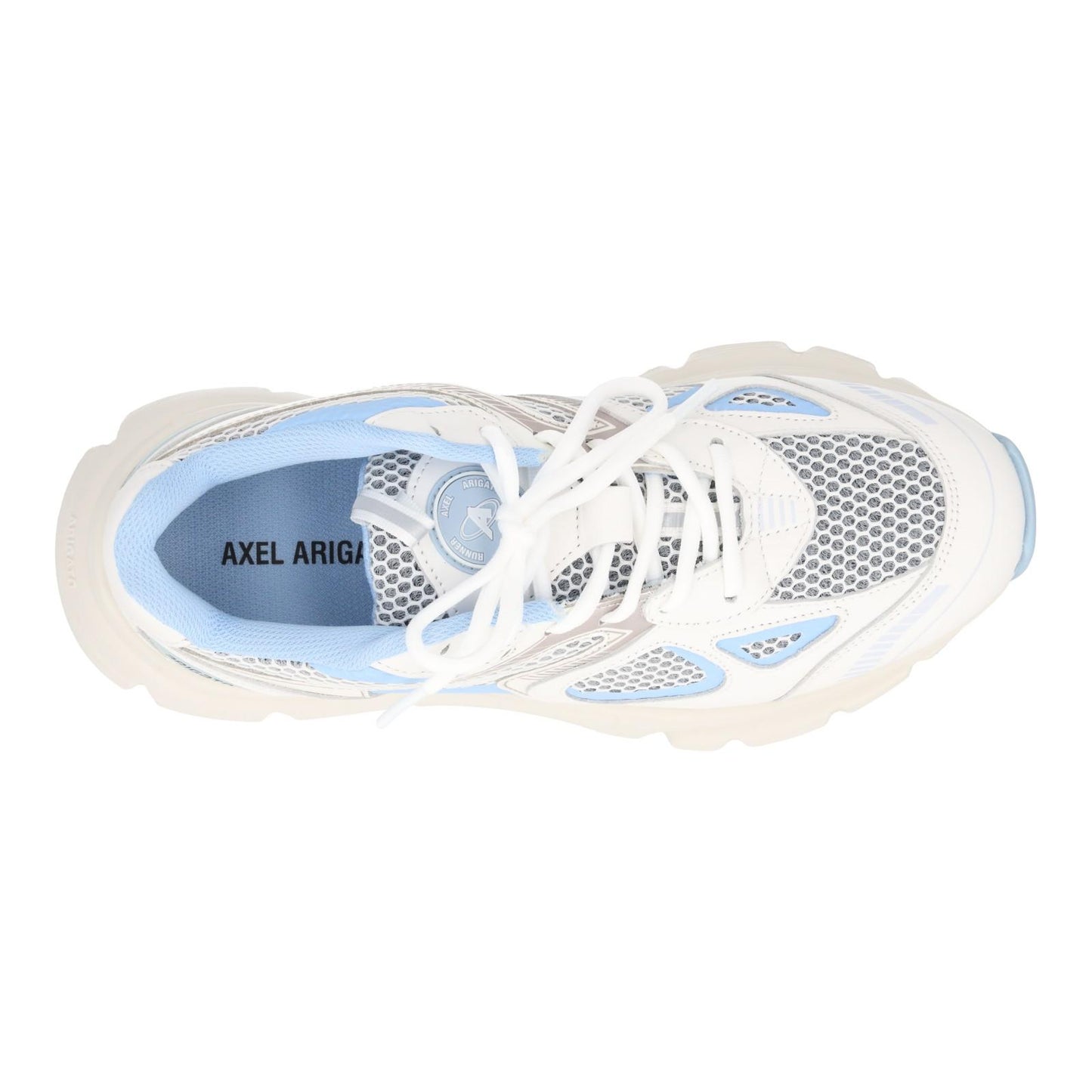 AXEL ARIGATO Marathon Runner Trainers Mesh Leather White Blue UK6.5 NEW RRP300