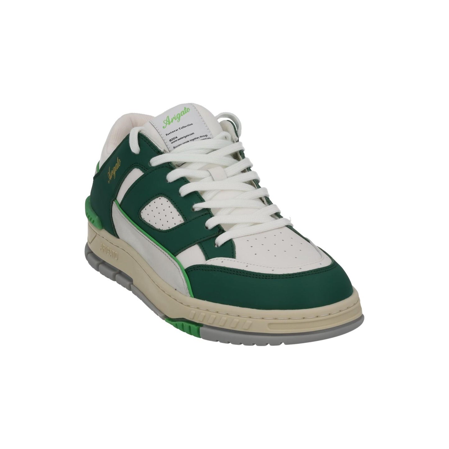AXEL ARIGATO Trainer Area Low Sneaker Lace Low Top White Green UK9 NEW RRP265