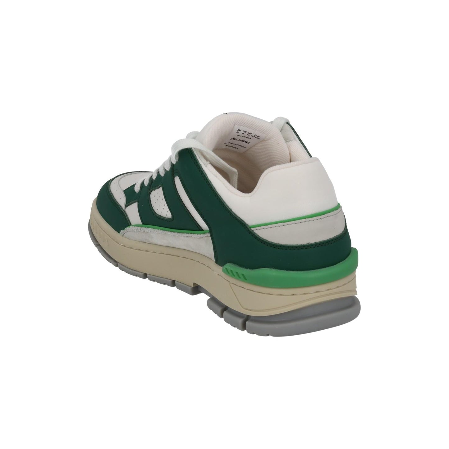 AXEL ARIGATO Trainer Area Low Sneaker Lace Low Top White Green UK9 NEW RRP265