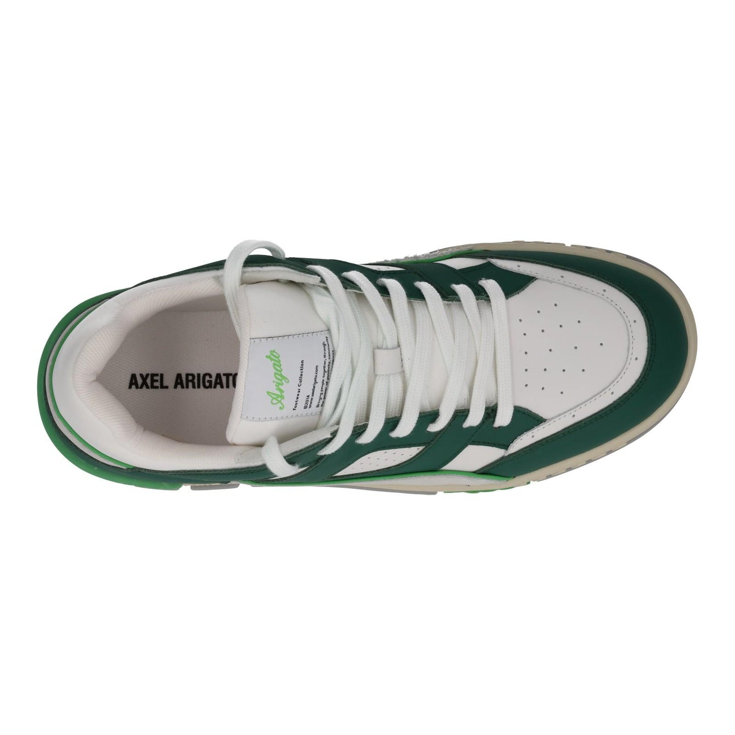 AXEL ARIGATO Trainer Area Low Sneaker Lace Low Top White Green UK9 NEW RRP265