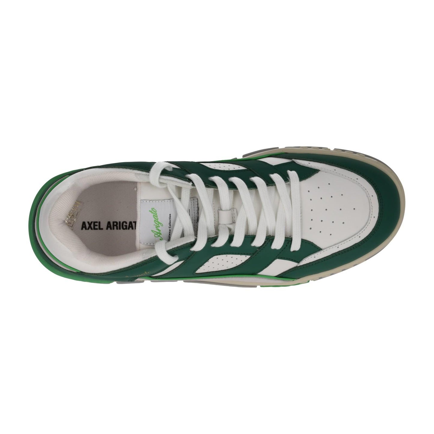 AXEL ARIGATO Trainer Area Low Lace Up Green White Leather UK10 NEW RRP265