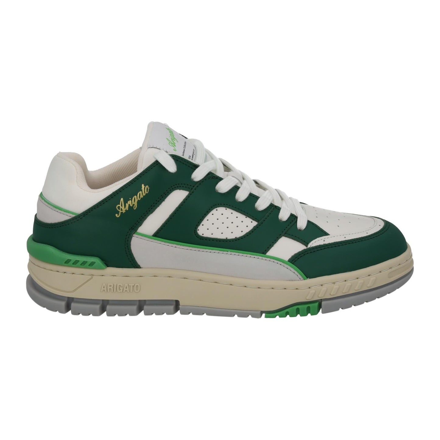 AXEL ARIGATO Trainers Area Low Sneakers White Green Leather NEW UK8 RRP265