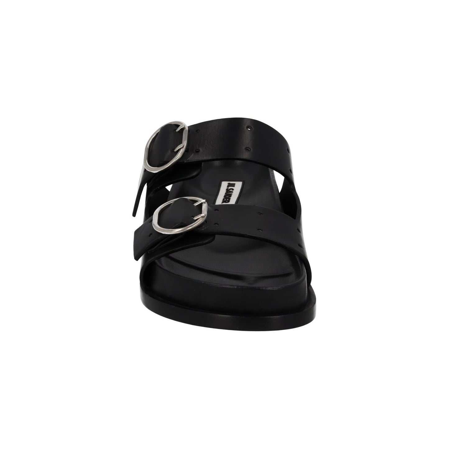 JIL SANDER Sandals Buckle Fussbet Slides Black Leather EU39 UK6 NEW RRP710