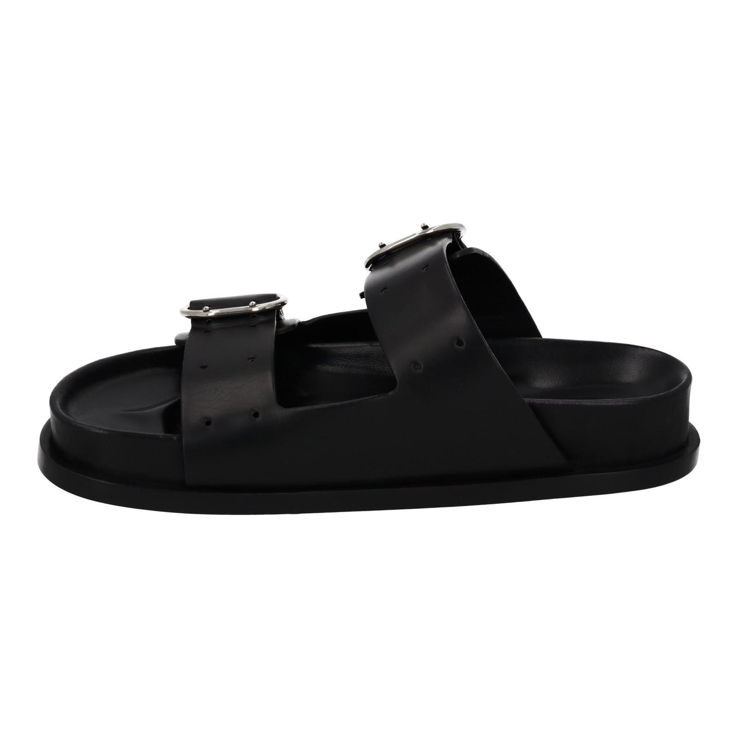 JIL SANDER Sandals Buckle Fussbet Slides Black Leather EU39 UK6 NEW RRP710
