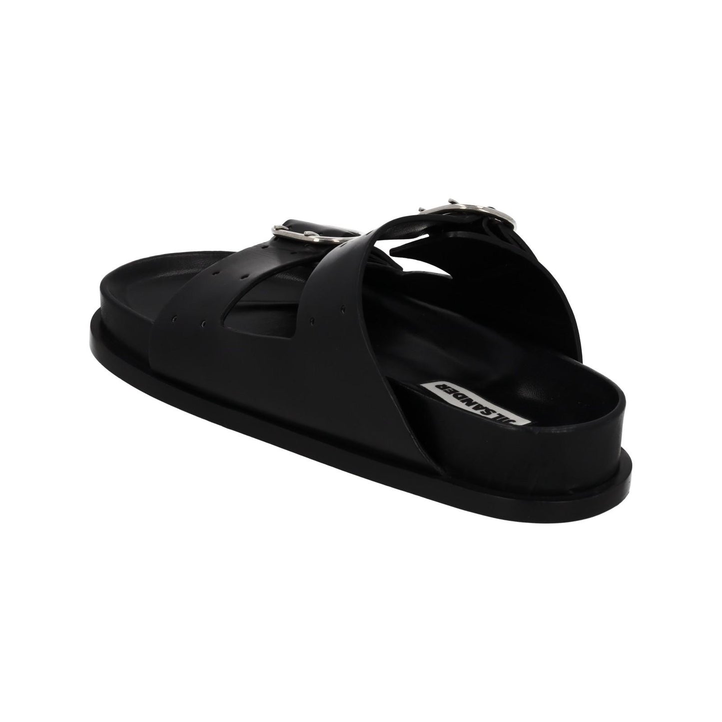 JIL SANDER Sandals Buckle Fussbet Slides Black Leather EU39 UK6 NEW RRP710
