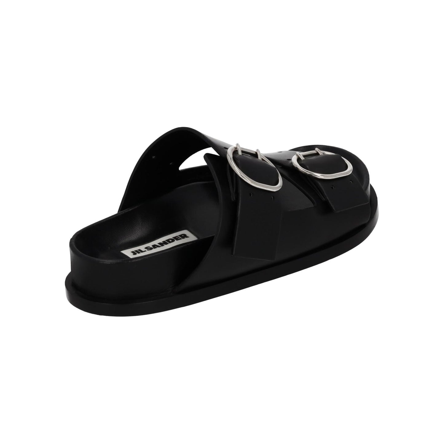 JIL SANDER Sandals Buckle Fussbet Slides Black Leather EU39 UK6 NEW RRP710