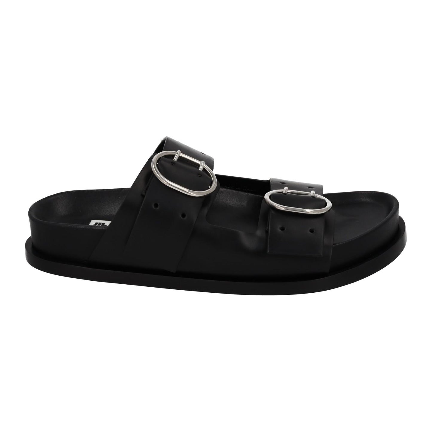 JIL SANDER Sandals Buckle Fussbet Slides Mule Black Leather EU39 UK6 NEW RRP710
