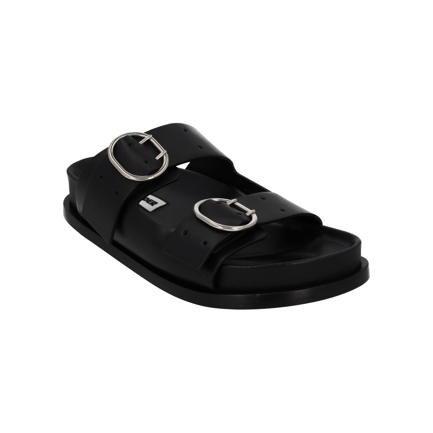 JIL SANDER Sandals Buckle Fussbet Slides Mule Black Leather EU39 UK6 NEW RRP710