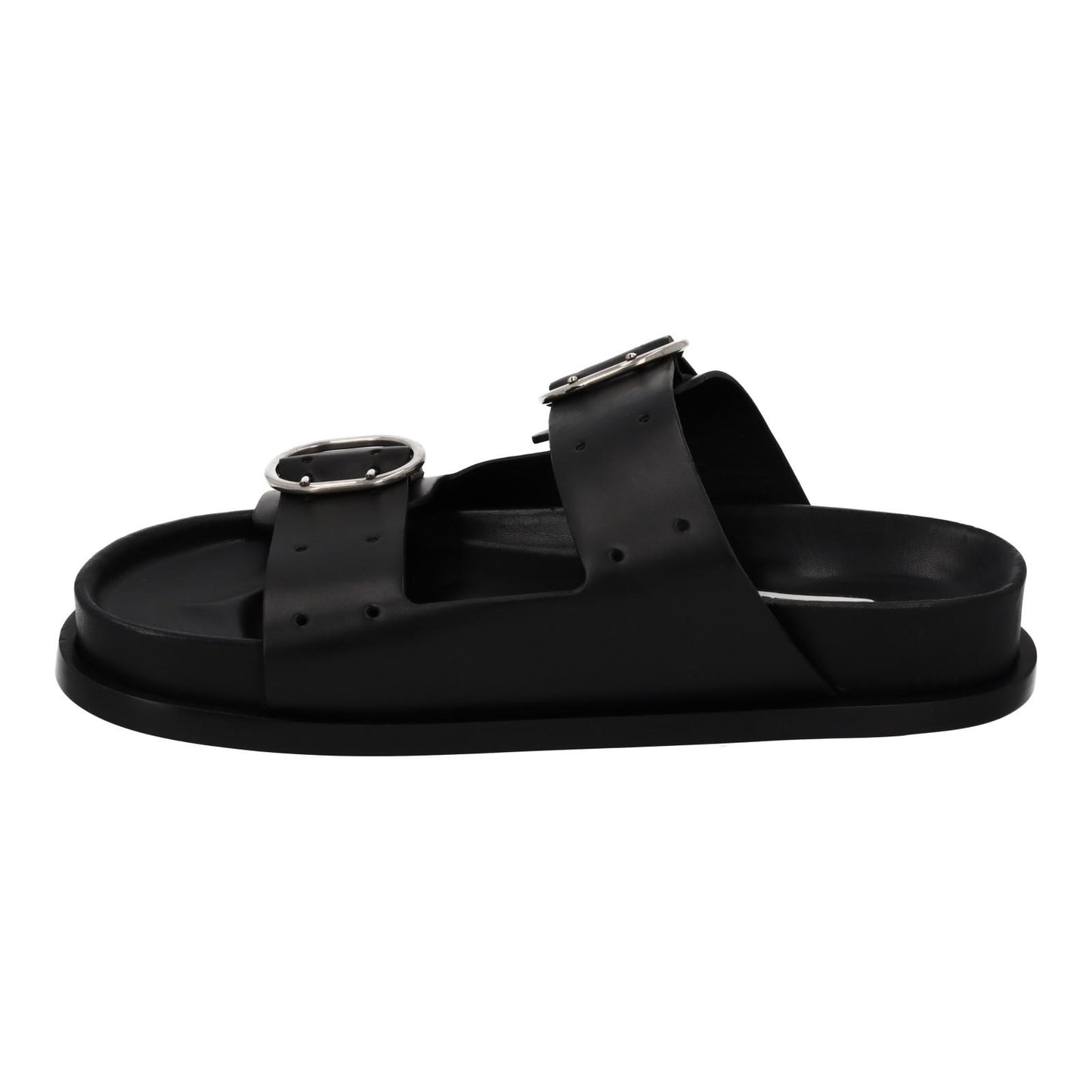 JIL SANDER Sandals Buckle Fussbet Slides Mule Black Leather EU39 UK6 NEW RRP710