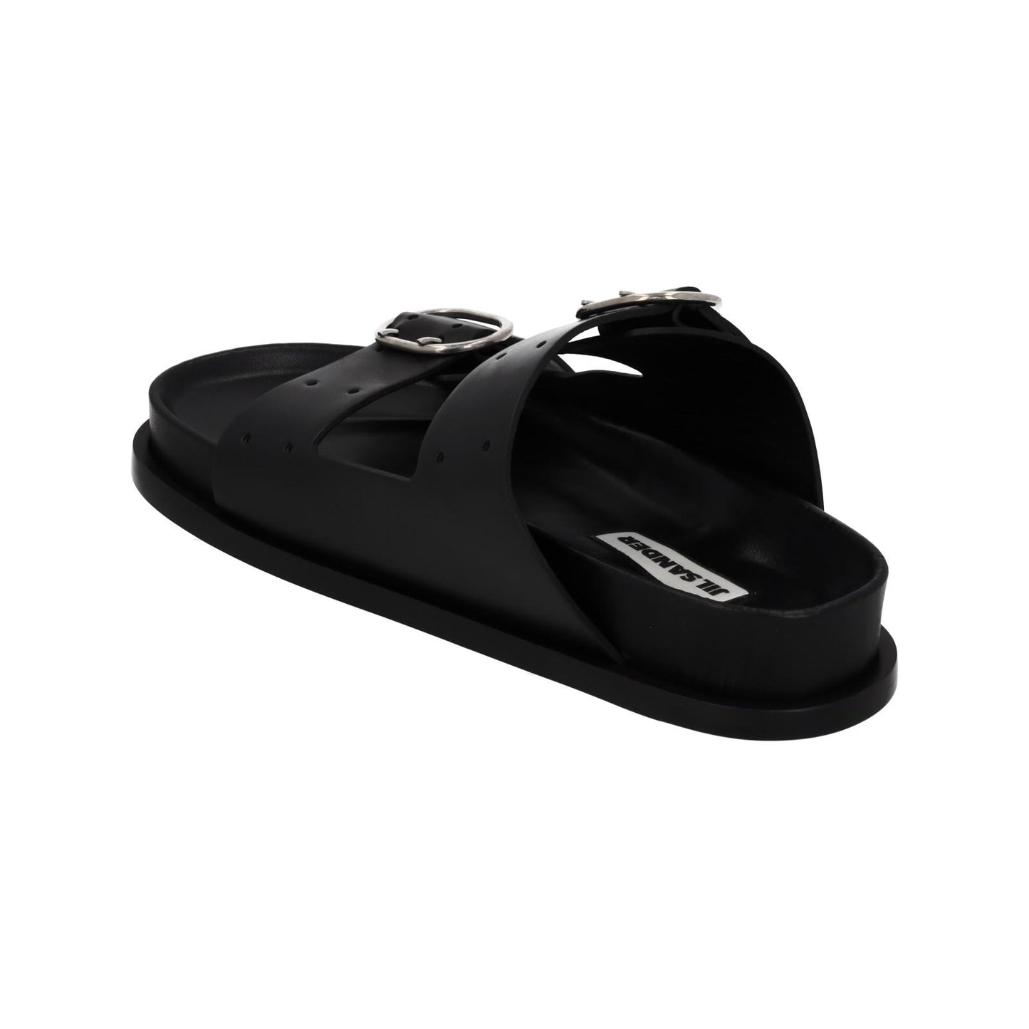JIL SANDER Sandals Buckle Fussbet Slides Mule Black Leather EU39 UK6 NEW RRP710