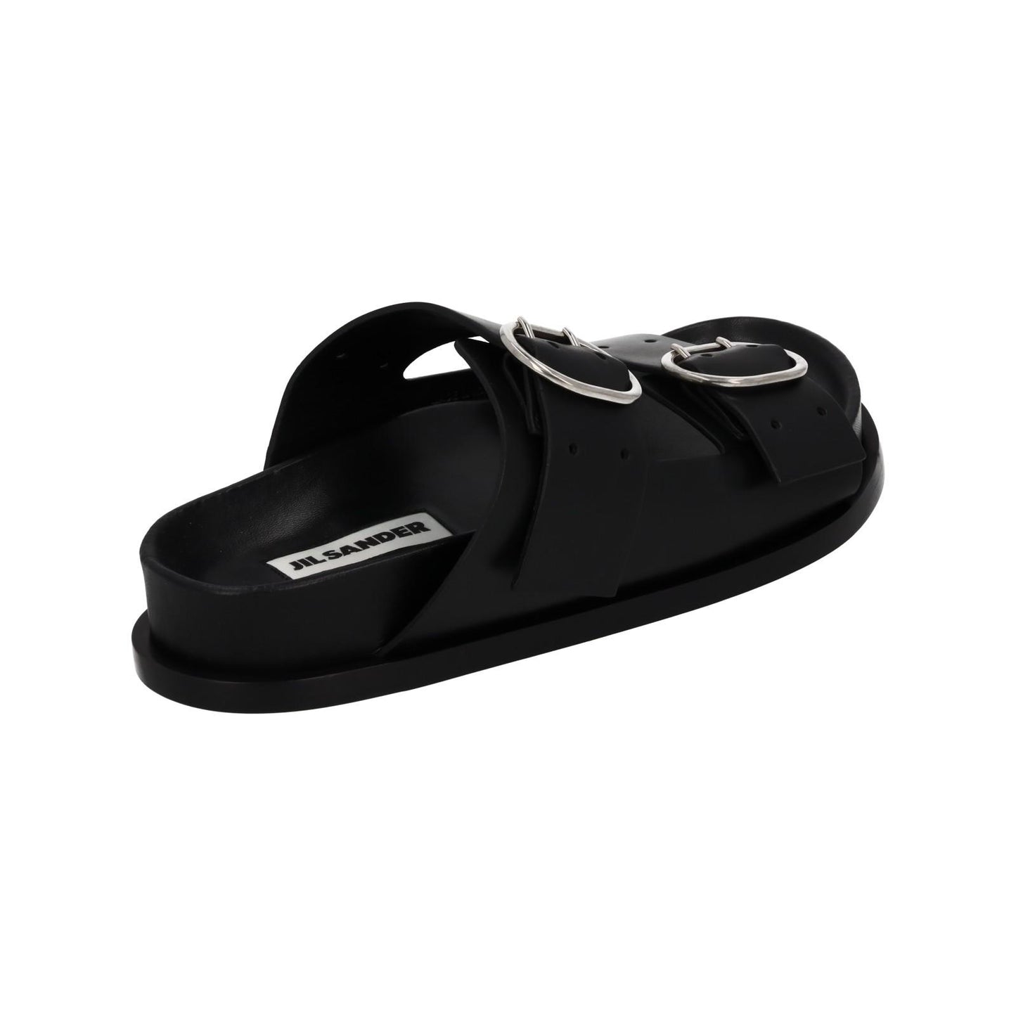 JIL SANDER Sandals Buckle Fussbet Slides Mule Black Leather EU39 UK6 NEW RRP710