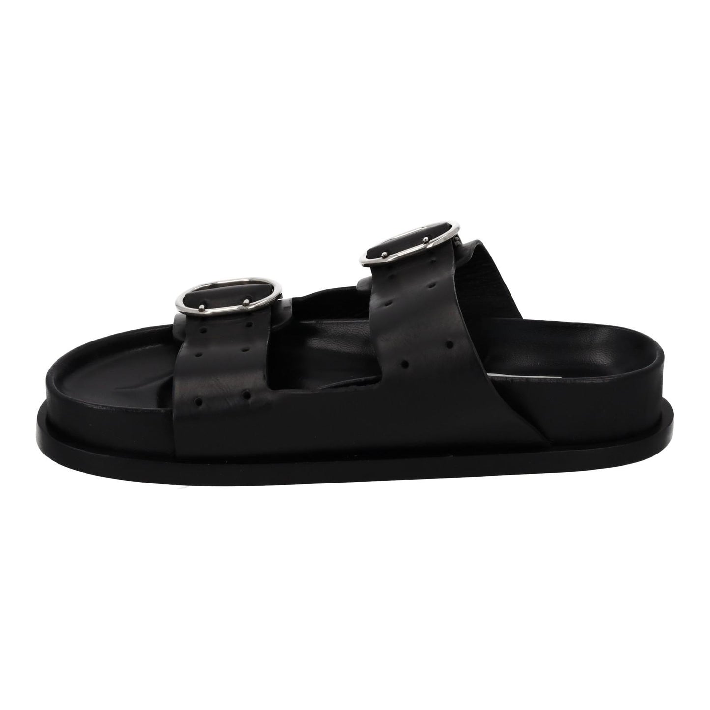 JIL SANDER Sandals Buckle Fussbet Slides Mule Black Leather  EU38 UK5 NEW RRP710